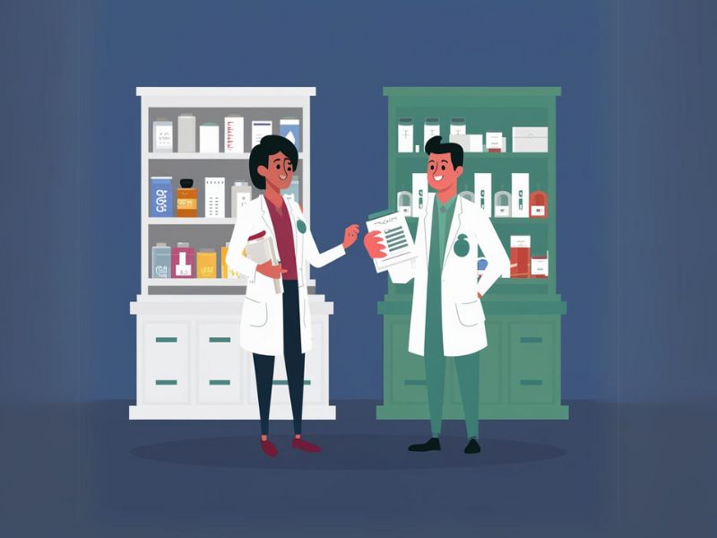 Image showing a prescription being transferred from one pharmacy to another