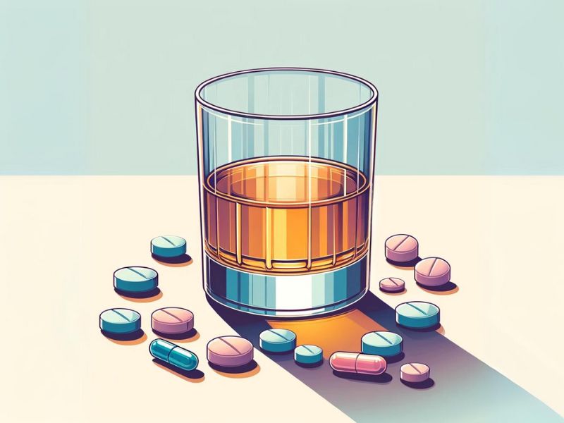 image depicting the interaction between alcohol and antibiotics